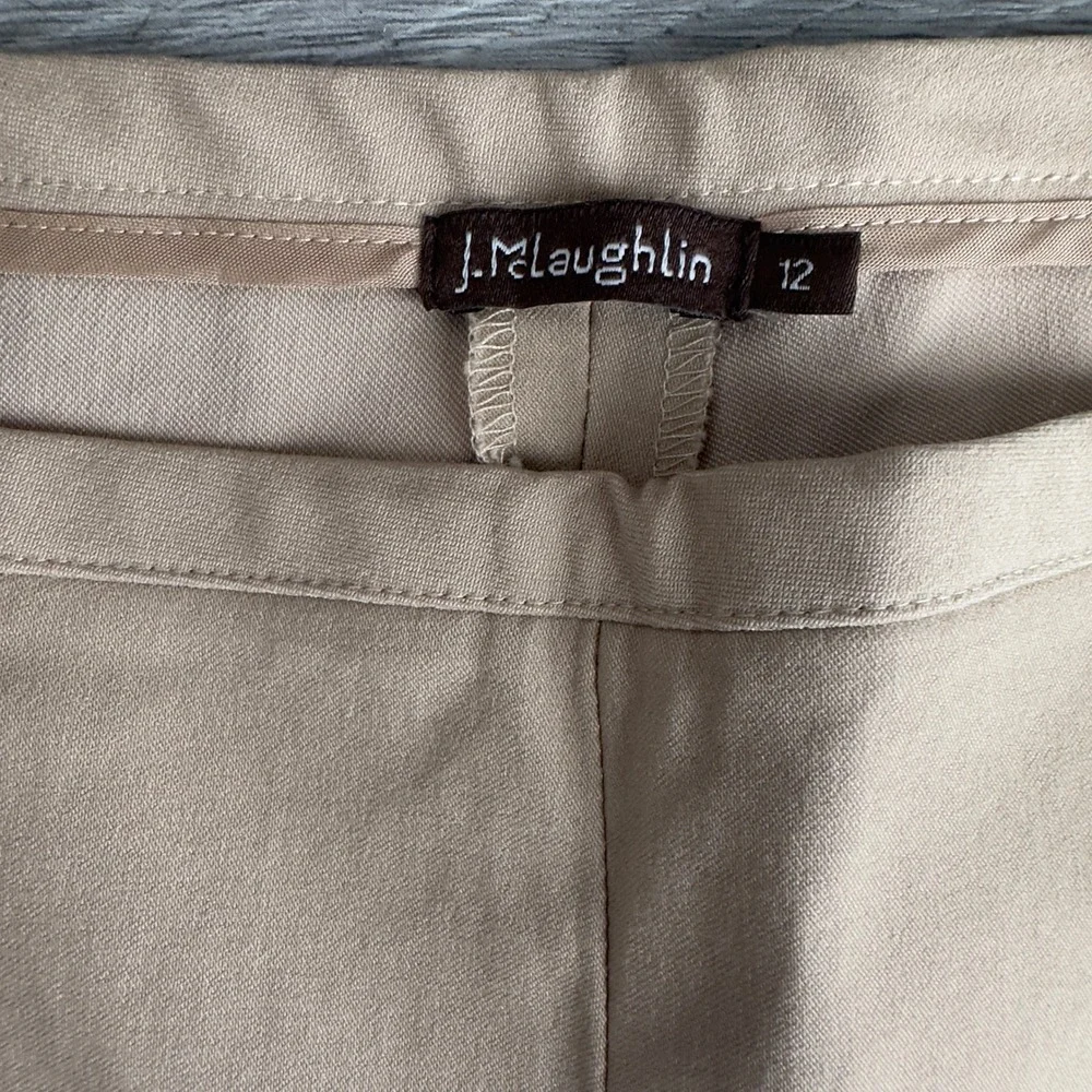 J.McLaughlin Beige Pants Size 12 Straight Leg Casual‎ Career Trousers
